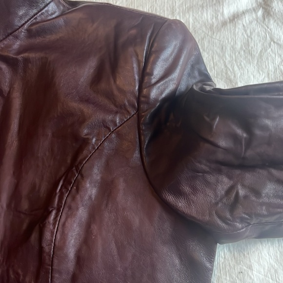 Vintage Bebe leather jacket leather buttons Brown Medium - Picture 12 of 16